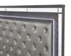 B1670 4 pc Refino grey metallic wood finish wood queen bedroom set with led accents