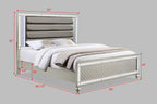 Cristian 4-Piece Champagne Padded Tufted Headboard Queen Bedroom Set with Mirror Accents – B1680