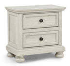 Claribelle 4-Piece Warm Off White Queen Bedroom Set with Footboard Drawers – B1820