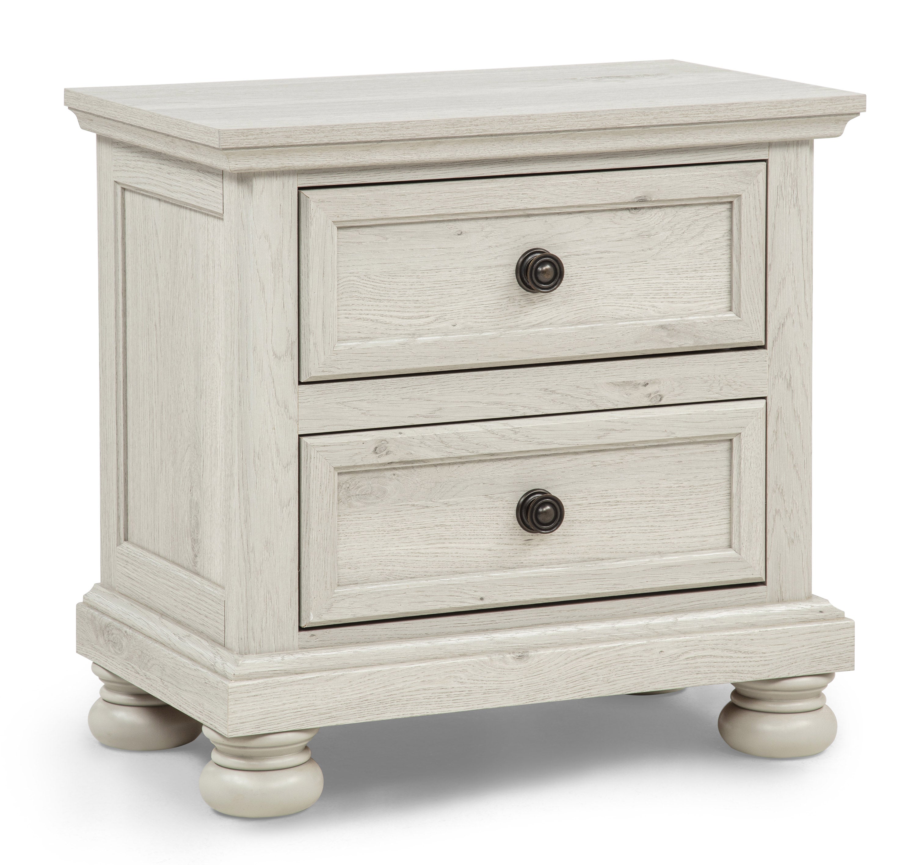 B1820 4 pc Claribelle warm off white finish wood queen bedroom set with footboard drawers