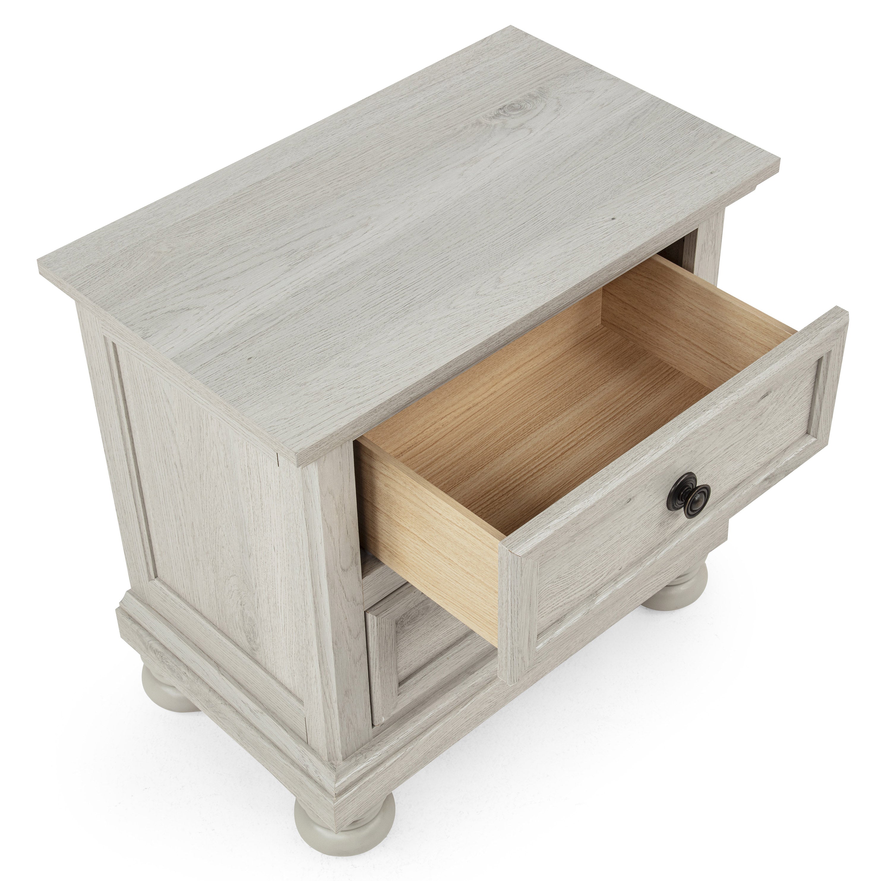 B1820 4 pc Claribelle warm off white finish wood queen bedroom set with footboard drawers