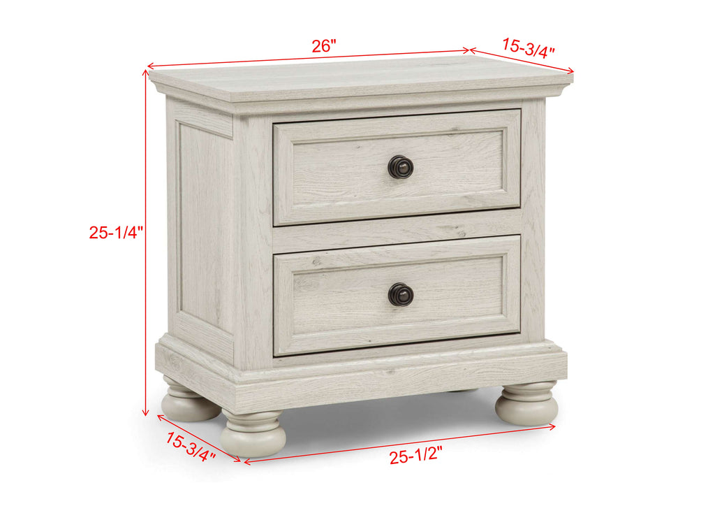 Claribelle 4-Piece Warm Off White Queen Bedroom Set with Footboard Drawers – B1820