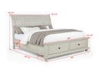 Claribelle 4-Piece Warm Off White Queen Bedroom Set with Footboard Drawers – B1820