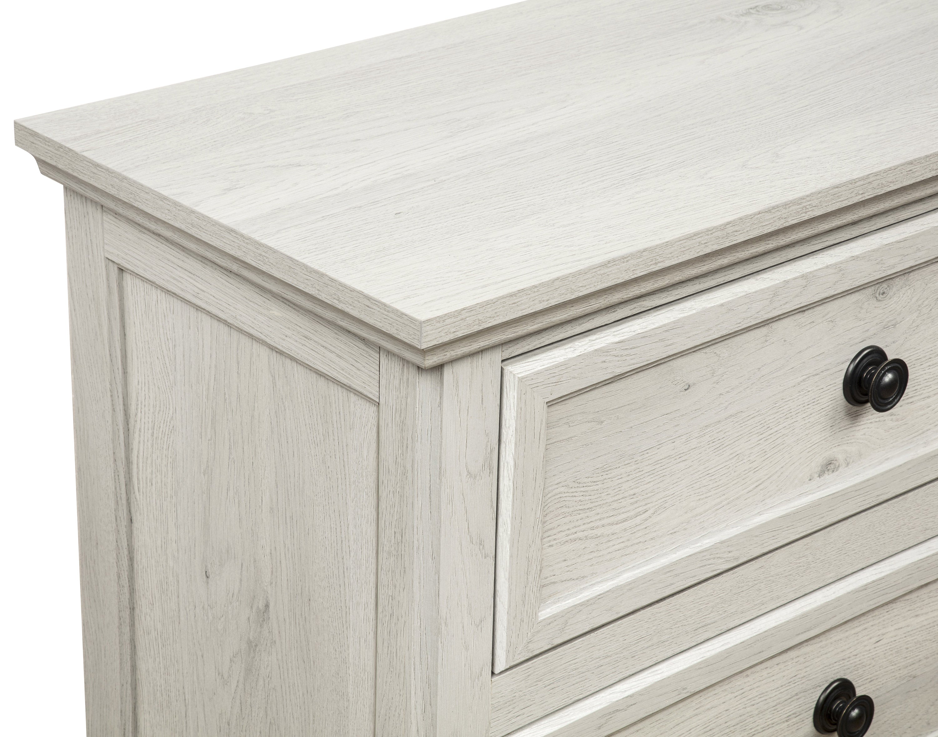 B1820 4 pc Claribelle warm off white finish wood queen bedroom set with footboard drawers