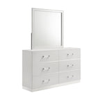 Europa Modern White Dresser with Silver Accents | Europa