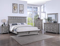 B1900 4 pc Beckett rustic driftwood natural finish wood poster queen bedroom set footboard bench