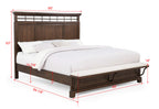 Beckett 4-Piece Rustic Brown Wood Poster Queen Bedroom Set with Footboard Bench – B1950