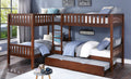 B2013CNDC-1R Mack & Milo orion quadruple twin bed twin/twin over twin/twin dark cherry finish wood bunk bed