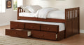 B2013PRDC-1 Harriet bee riley captains mission style dark cherry finish wood twin size bed with storage trundle bed