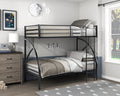 B2020BK-1 Harriett bee bailey black metal twin over twin 3" tube arched top bunk bed