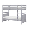 B2024GY-1 Sloane light grey finish wood twin over twin bunk bed set panel headboard and footboard
