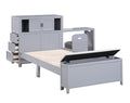 Homelegance B2024GYBC-1 Sloane grey finish wood Twin storage headboard bed with slide out desk and stool