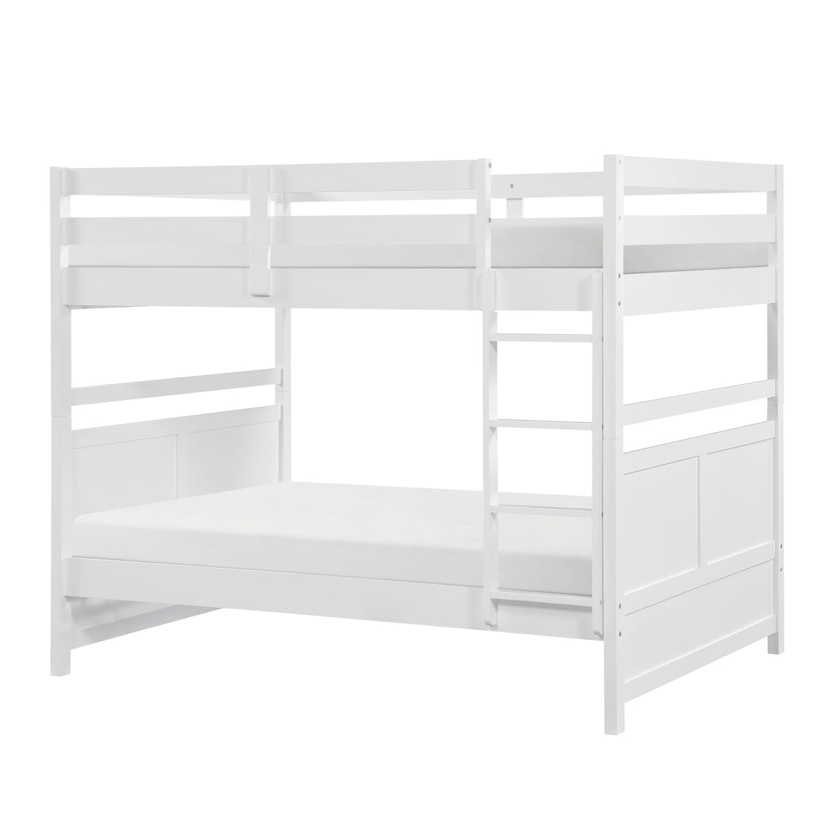 B2024WHFF-1 Sloane white finish wood full over full bunk bed set panel headboard and footboard