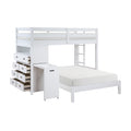 B2024WHLTF-1 Sloane white finish wood twin over full loft workstation bunk bed pull out desk and drawers