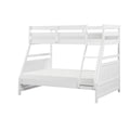 B2024WHTF-1 Sloane white finish wood twin over full bunk bed set panel headboard and footboard