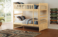 B2043 Harriett bee lomas natural pine finish wood twin over twin bunk bed set