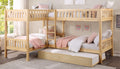 B2043CN-1R Mack & Milo orion quadruple twin bed twin/twin over twin/twin natural pine finish wood bunk bed