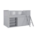 Homelegance Bartly Twin Low Loft Bed with Dresser & Bookcase Grey – B2063LL-1-BCDR
