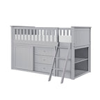 Homelegance Bartly Twin Low Loft Bed with Dresser & Bookcase Grey – B2063LL-1-BCDR