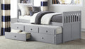 B2063PR-1 Harriet bee riley captains mission style gray finish wood twin size bed with storage trundle bed