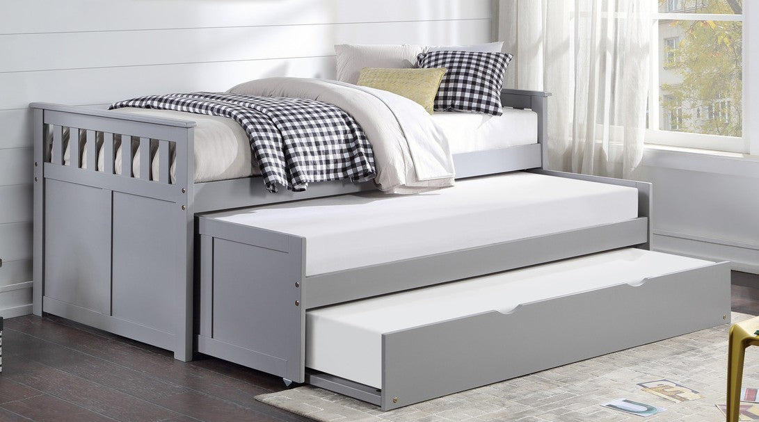 B2063RT-1R Darby home co orion gray finish wood day bed with double pull out trundle