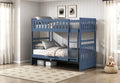 B2083BU-1 Darby home co orion dark blue finish wood twin over twin bunk bed