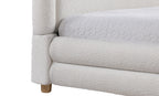 Best Quality Beige Teddy Bouclé Queen Platform Bed with Natural Wood-Tone Legs – B21-Q