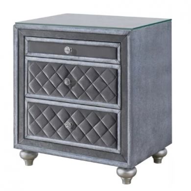 Cameo 4-Piece Gray Velvet Tufted Queen Bedroom Set – B2100