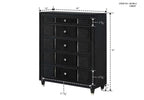 Armany 4-Piece Black Velvet Silver Accent Wing Back Queen Bedroom Set – B2300