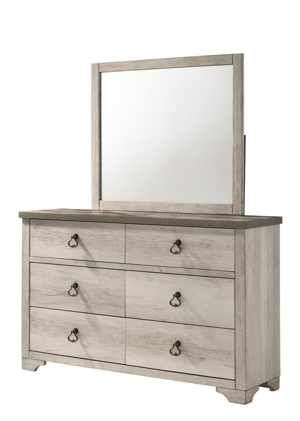 B3050 4 pc A & J homes studio patterson rustic weathered finish wood queen bedroom set