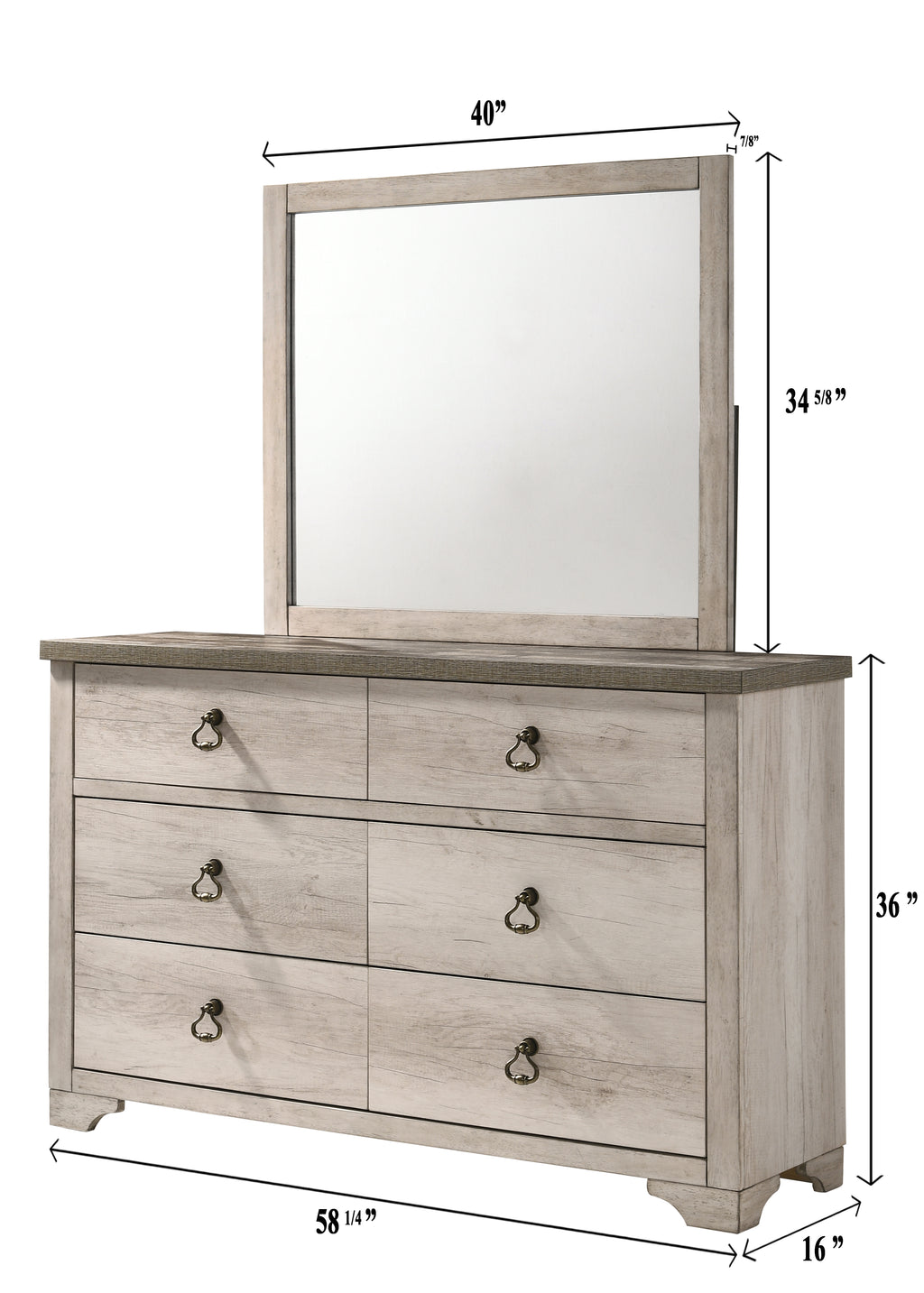 B3050 4 pc A & J homes studio patterson rustic weathered finish wood queen bedroom set