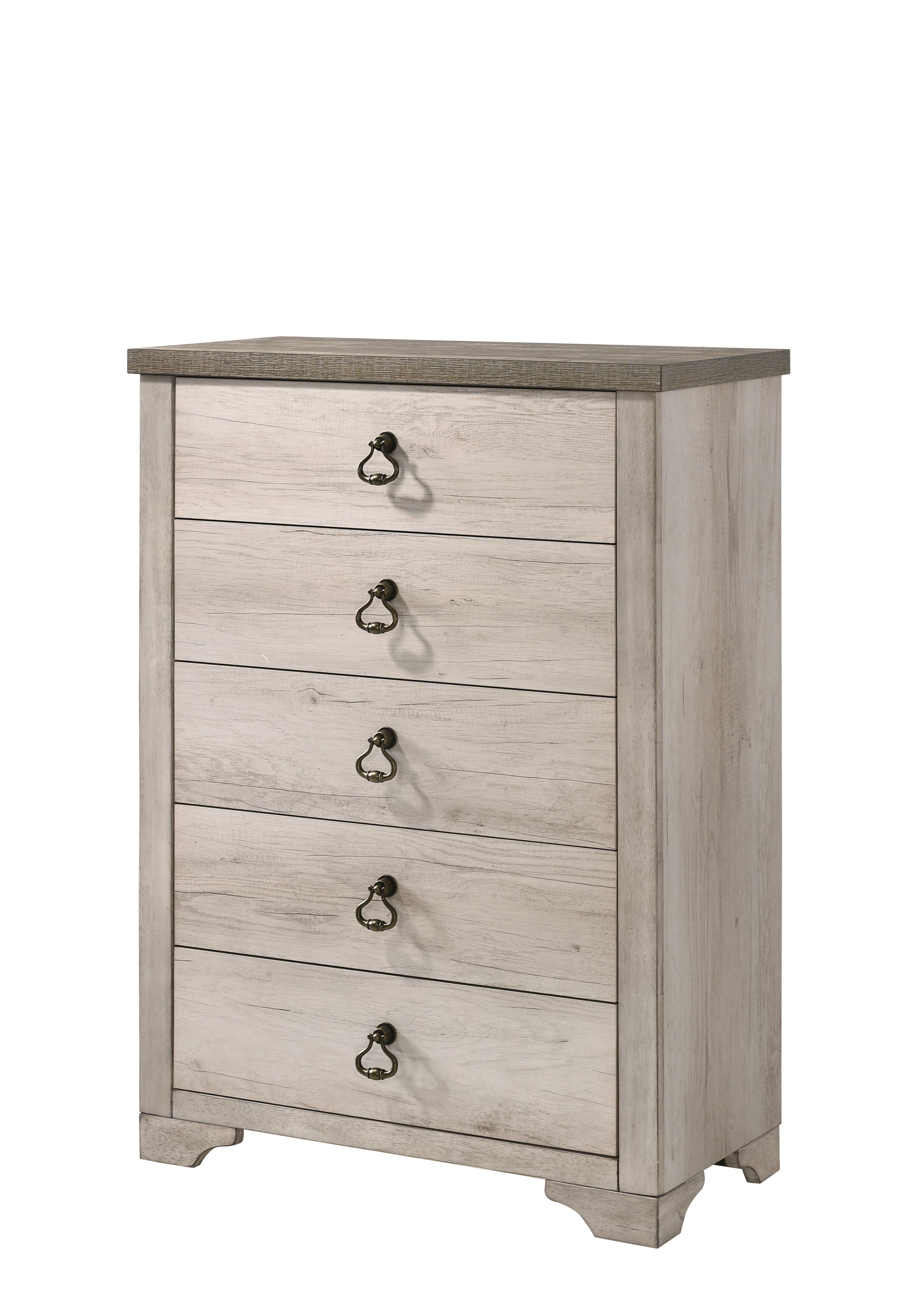 B3050 4 pc A & J homes studio patterson rustic weathered finish wood queen bedroom set