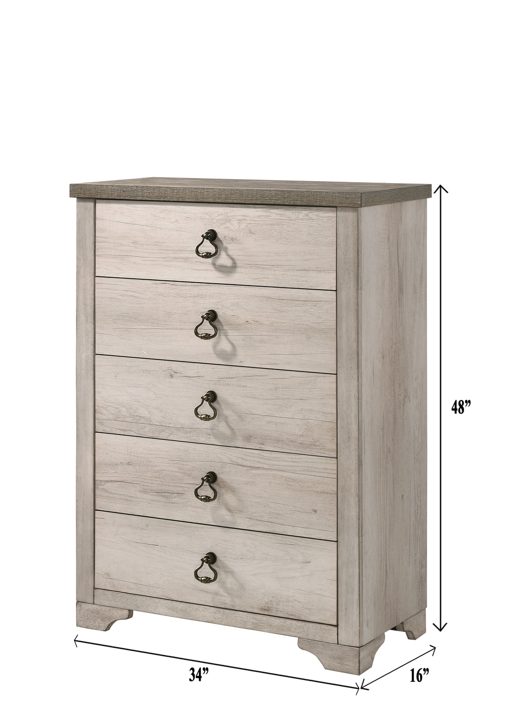 B3050 4 pc A & J homes studio patterson rustic weathered finish wood queen bedroom set