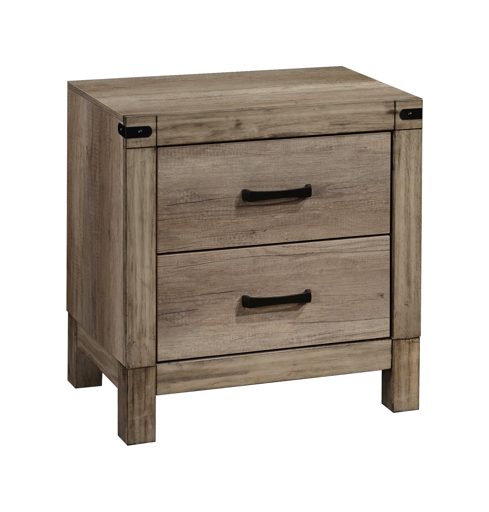 B3202 4 pc Matteo weathered grey finish wood panel look wood grain queen bedroom set