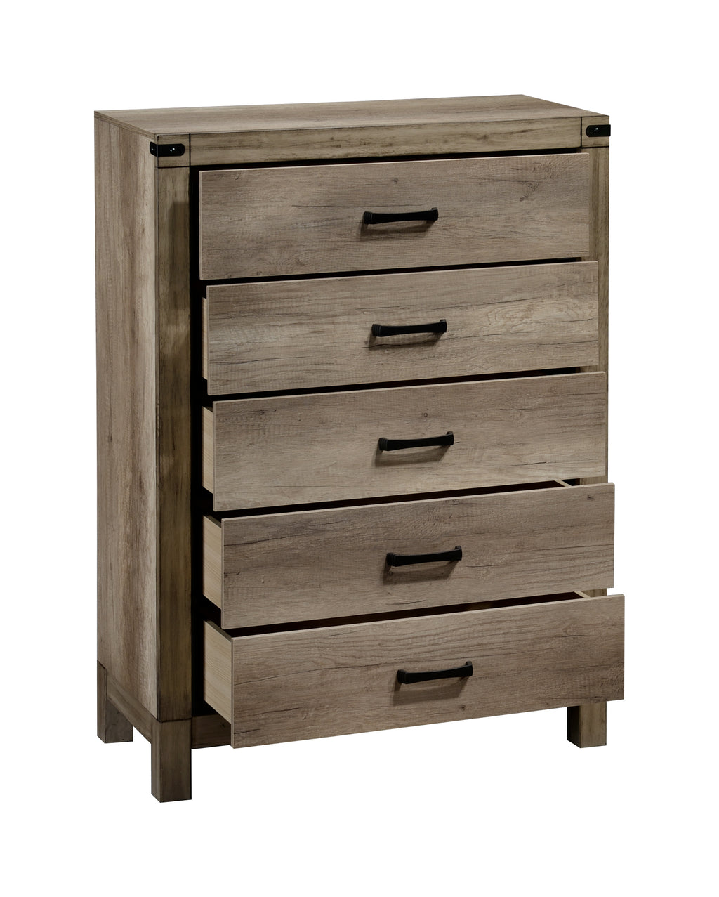 Matteo 4-Piece Weathered Grey Wood Panel Grain Queen Bedroom Set – B3202