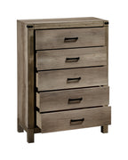 Matteo 4-Piece Weathered Grey Wood Panel Grain Queen Bedroom Set – B3202