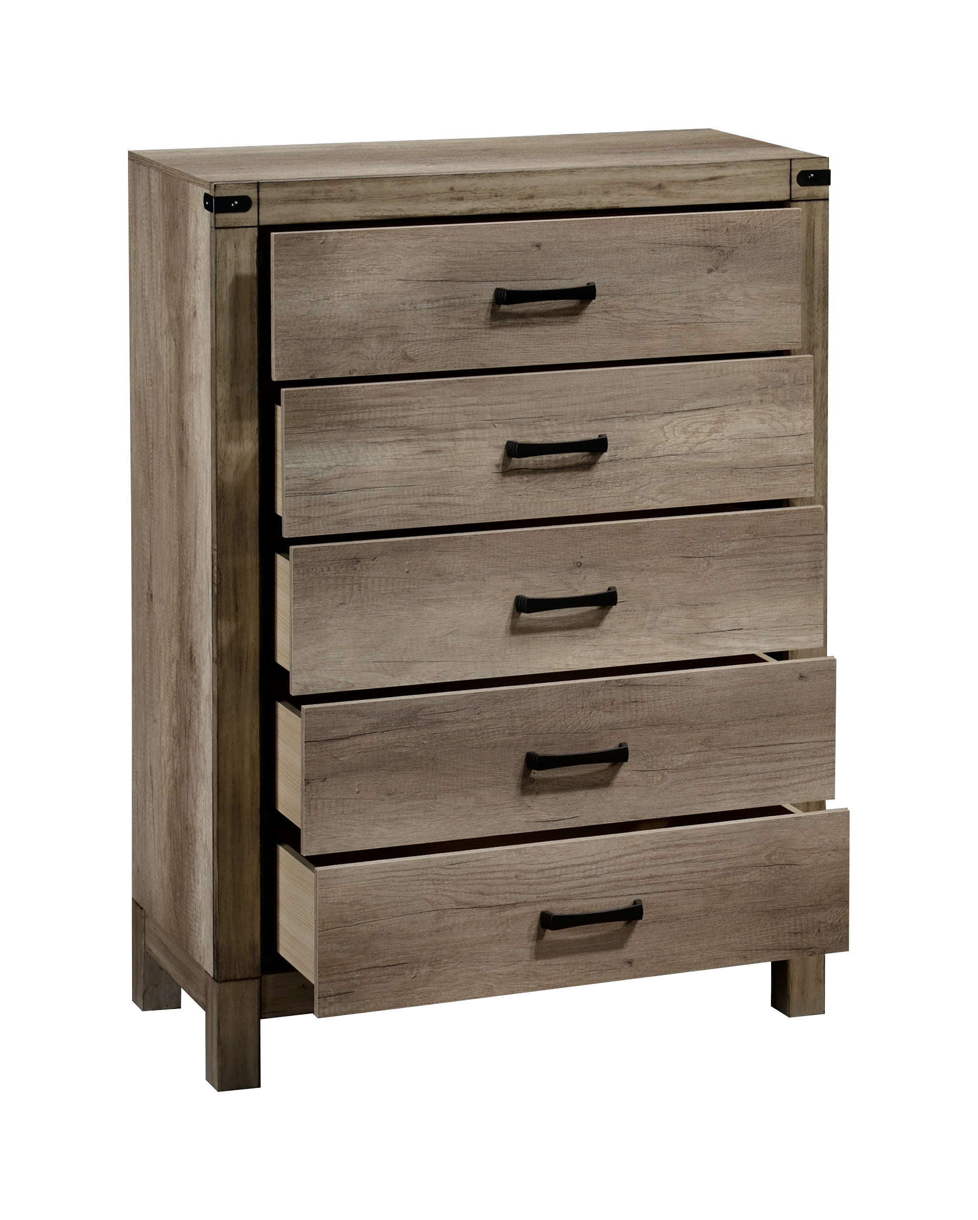 Matteo 4-Piece Weathered Grey Wood Panel Grain Queen Bedroom Set – B3202