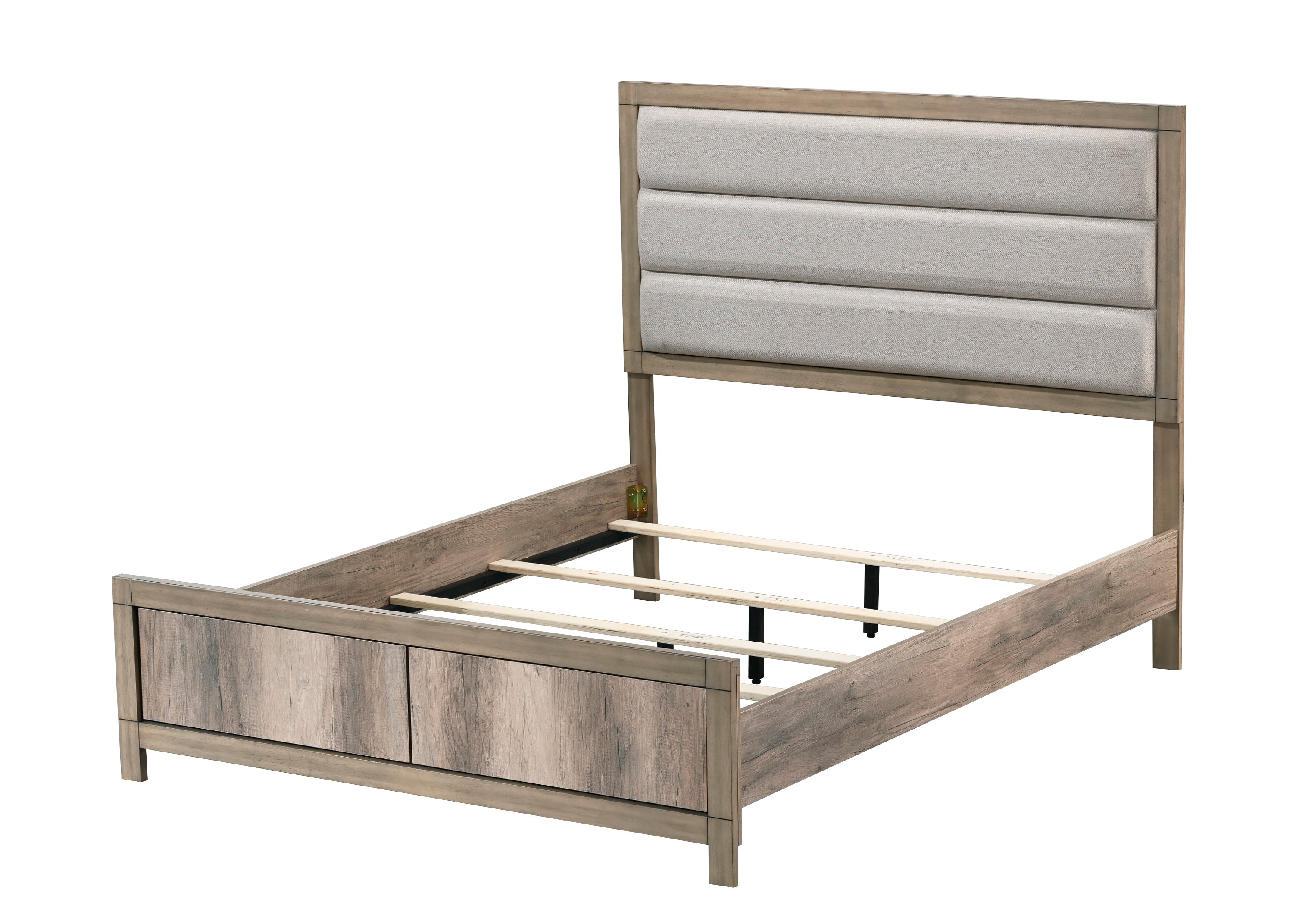 B3202 4 pc Matteo weathered grey finish wood panel look wood grain queen bedroom set