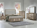 Matteo 4-Piece Weathered Grey Wood Panel Grain Queen Bedroom Set – B3202