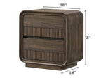 Kinkaid 4-Piece Brown Wood Ribbed Accent Headboard Queen Bedroom Set – B3500