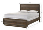 Kinkaid 4-Piece Brown Wood Ribbed Accent Headboard Queen Bedroom Set – B3500
