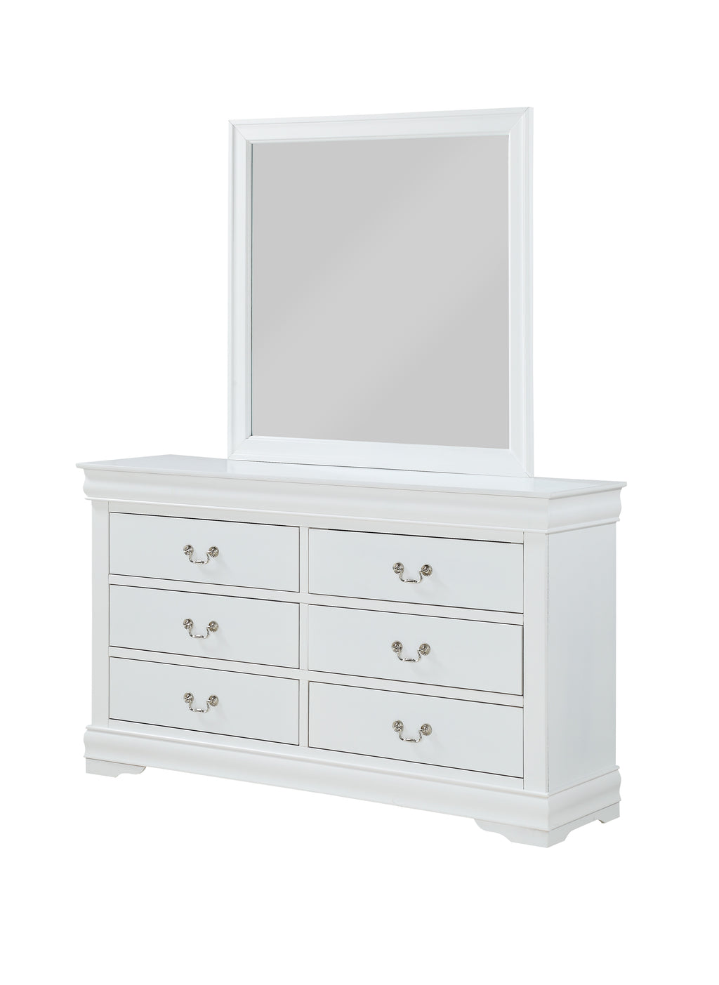 B3650 4 pc Louis Philip white finish wood sleigh queen bedroom set