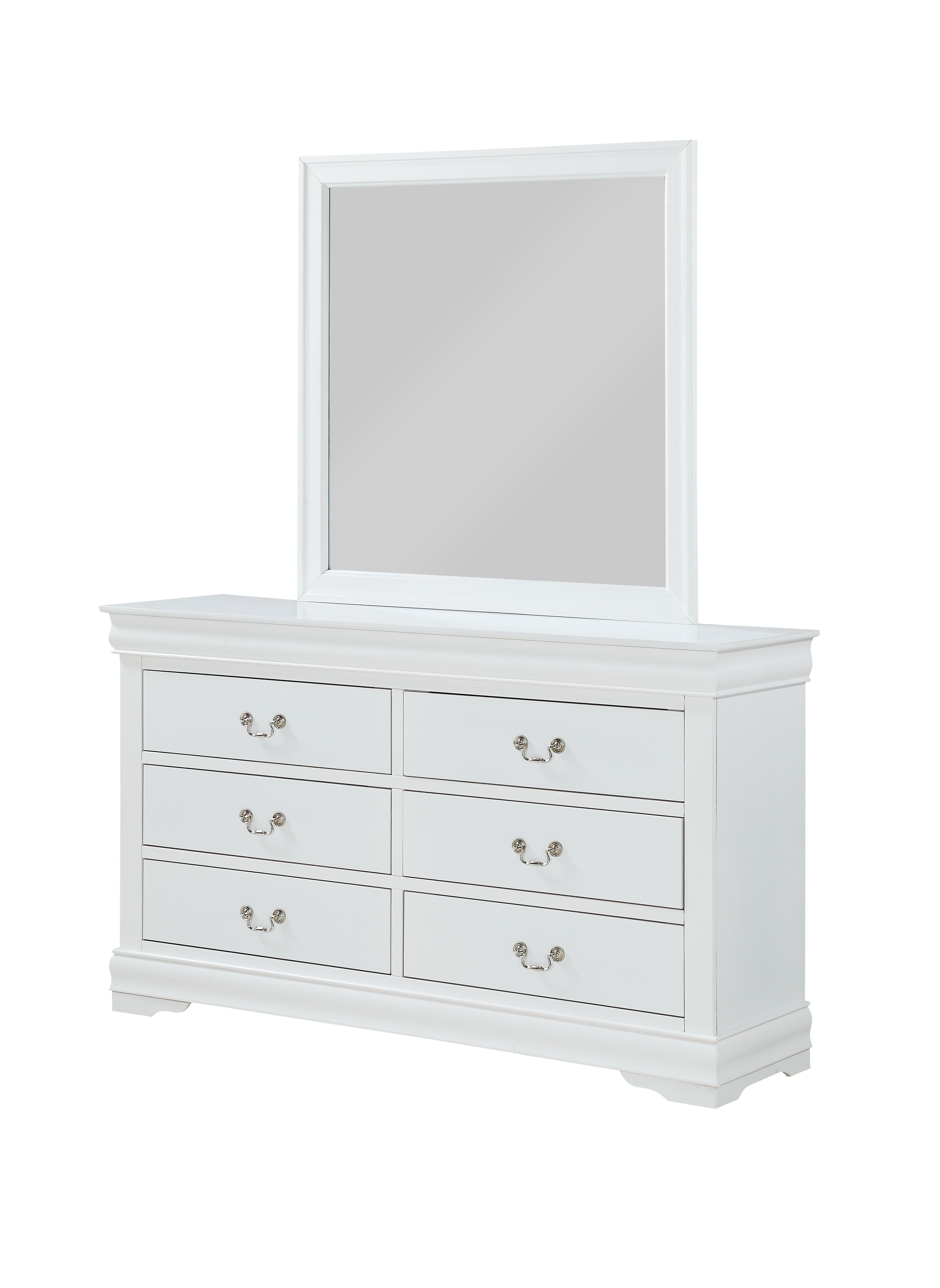 B3650 4 pc Louis Philip white finish wood sleigh queen bedroom set