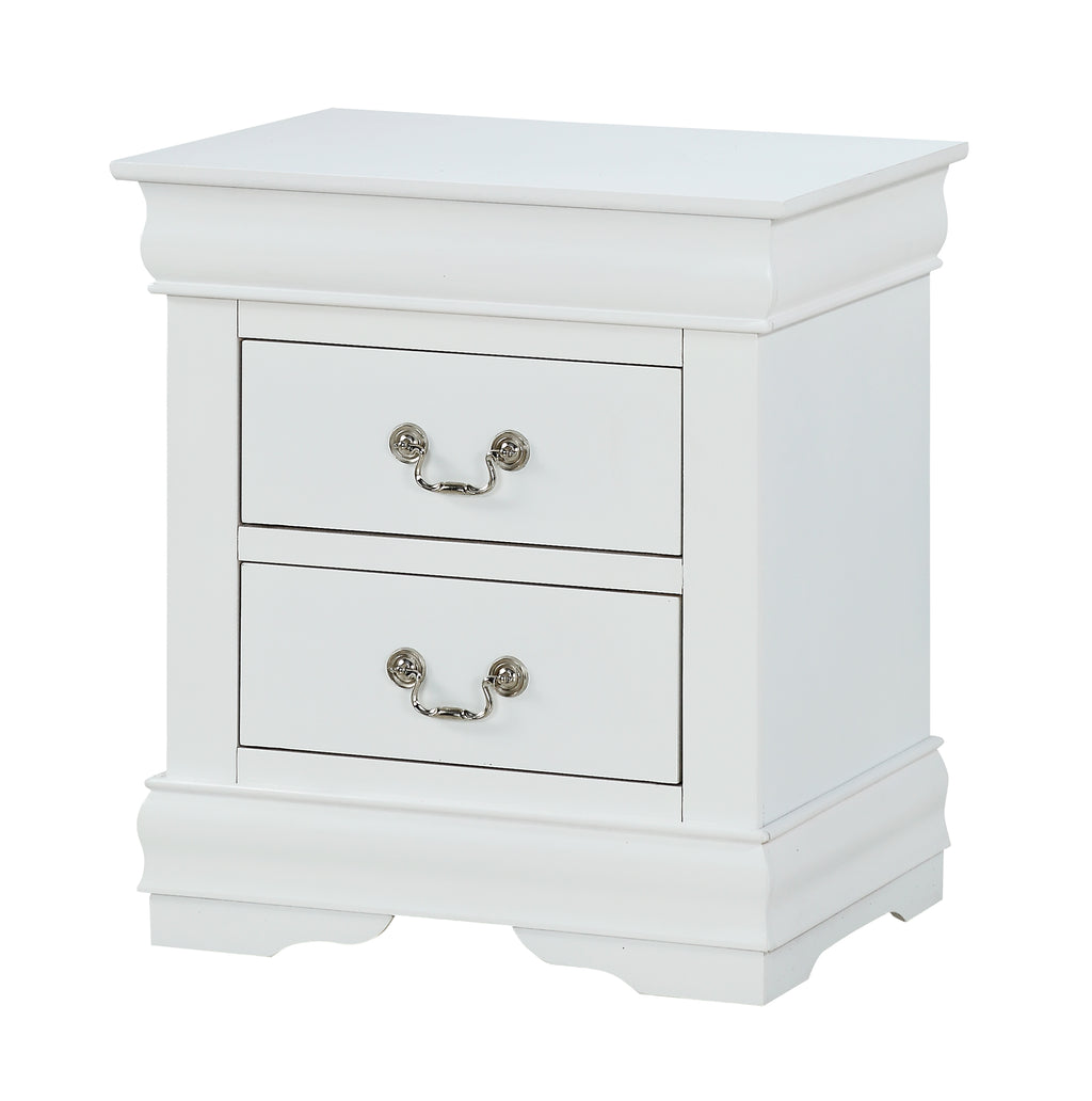 B3650 4 pc Louis Philip white finish wood sleigh queen bedroom set