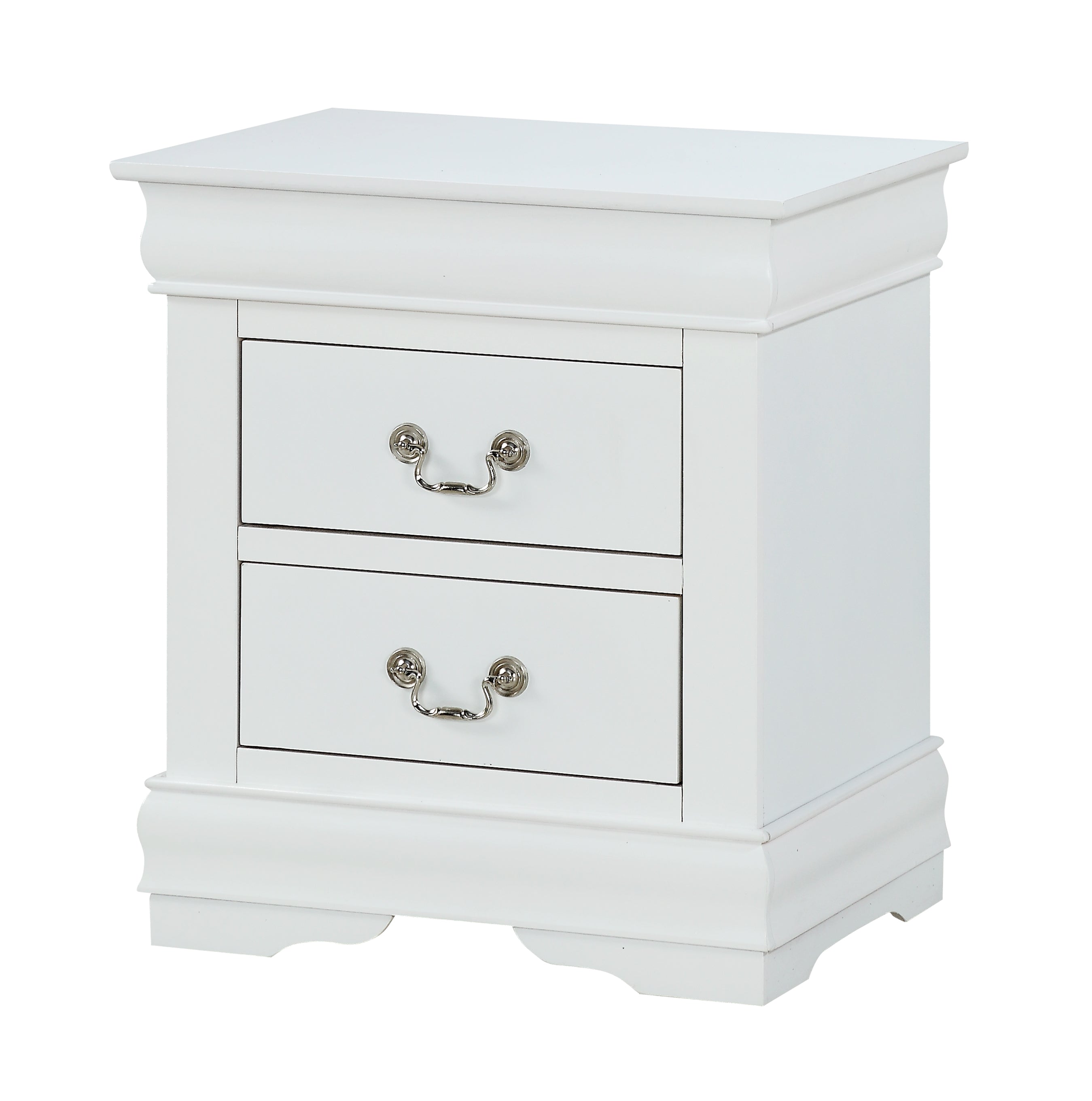 B3650 4 pc Louis Philip white finish wood sleigh queen bedroom set