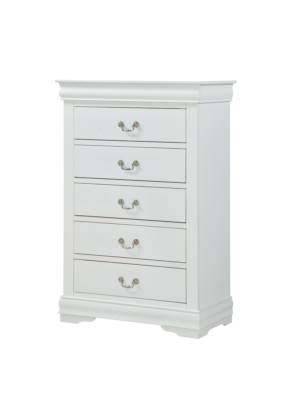 B3650 4 pc Louis Philip white finish wood sleigh queen bedroom set