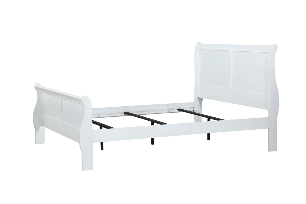 B3650 4 pc Louis Philip white finish wood sleigh queen bedroom set
