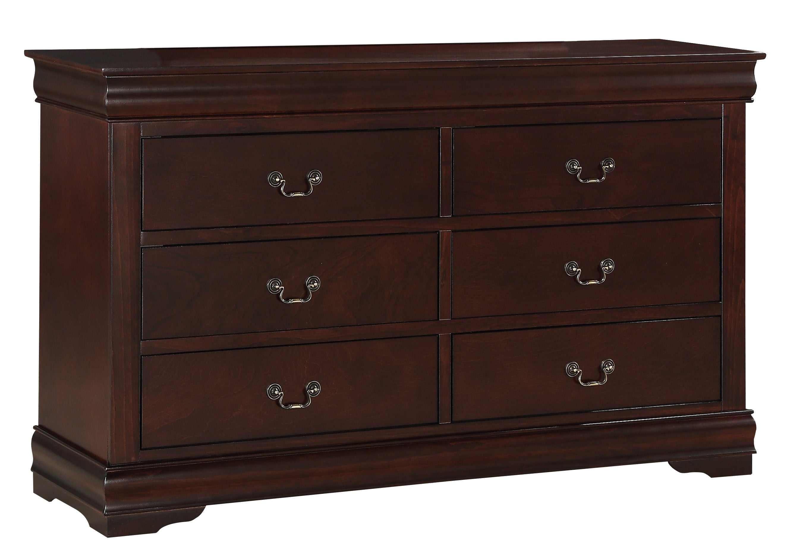 B3850 4 pc Louis Philip cherry finish wood sleigh queen bedroom set