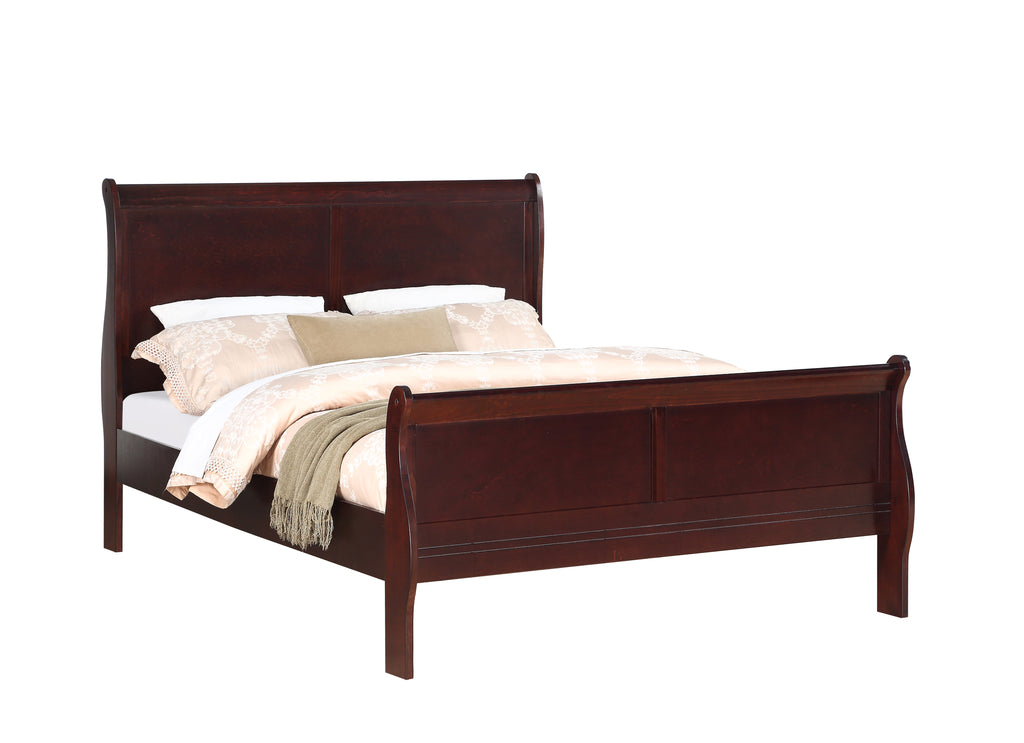 B3850 4 pc Louis Philip cherry finish wood sleigh queen bedroom set