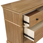 00-3907-4PC 4 pc Sunstone honey oak finish wood rustic paneled headboard queen bed set